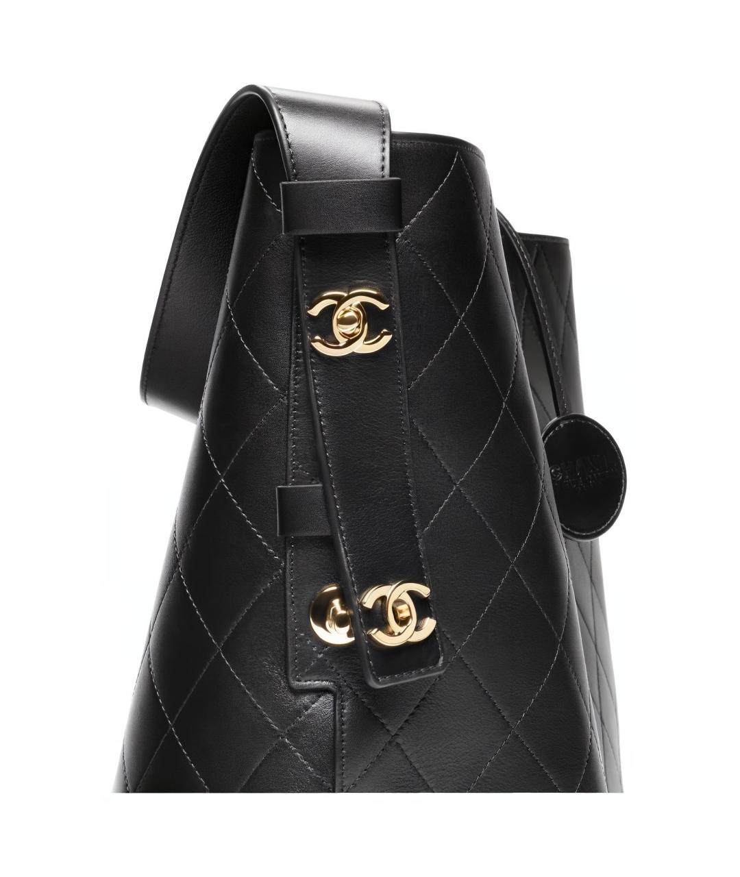 CHANEL Черная кожаная сумка через плечо, фото 4