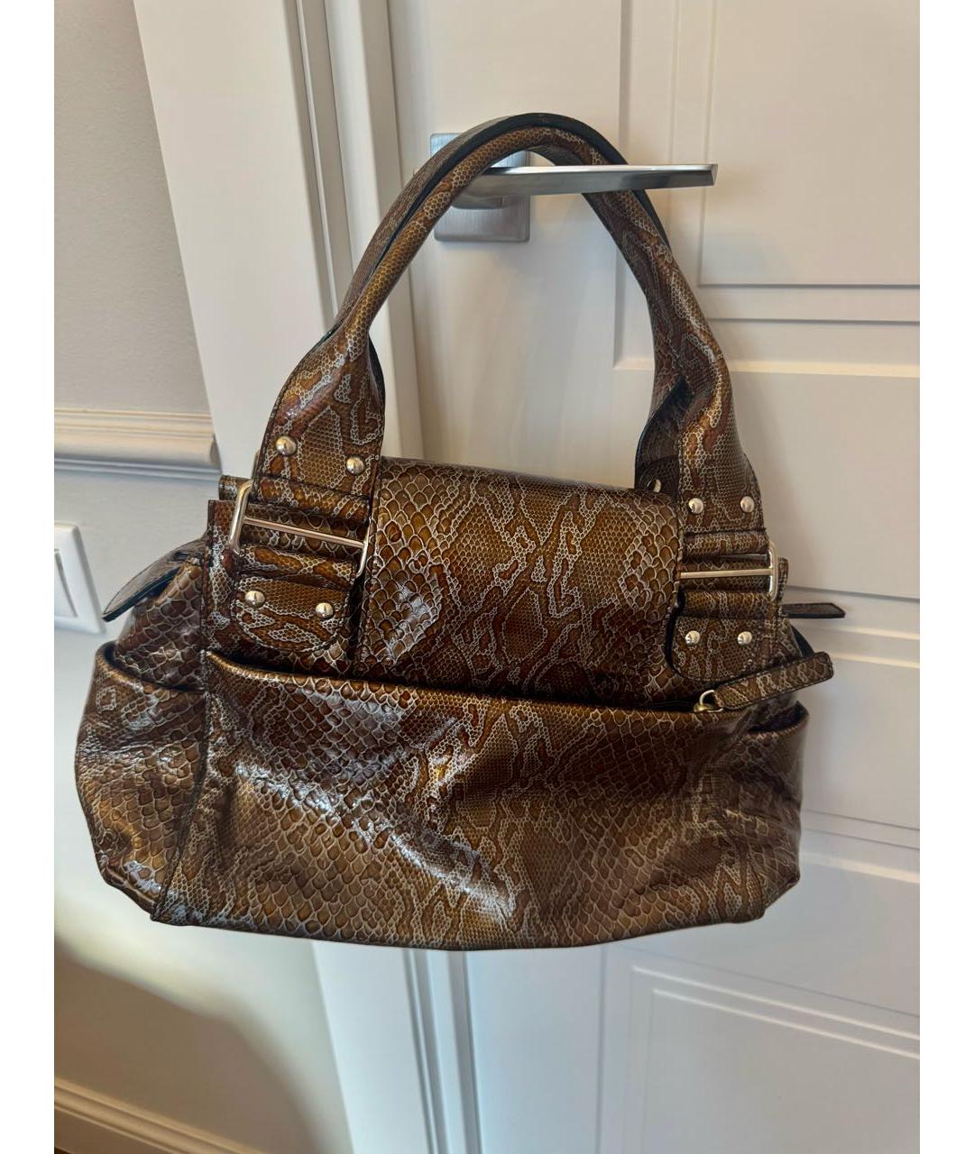 ARMANI COLLEZIONI Коричневая кожаная сумка тоут, фото 2