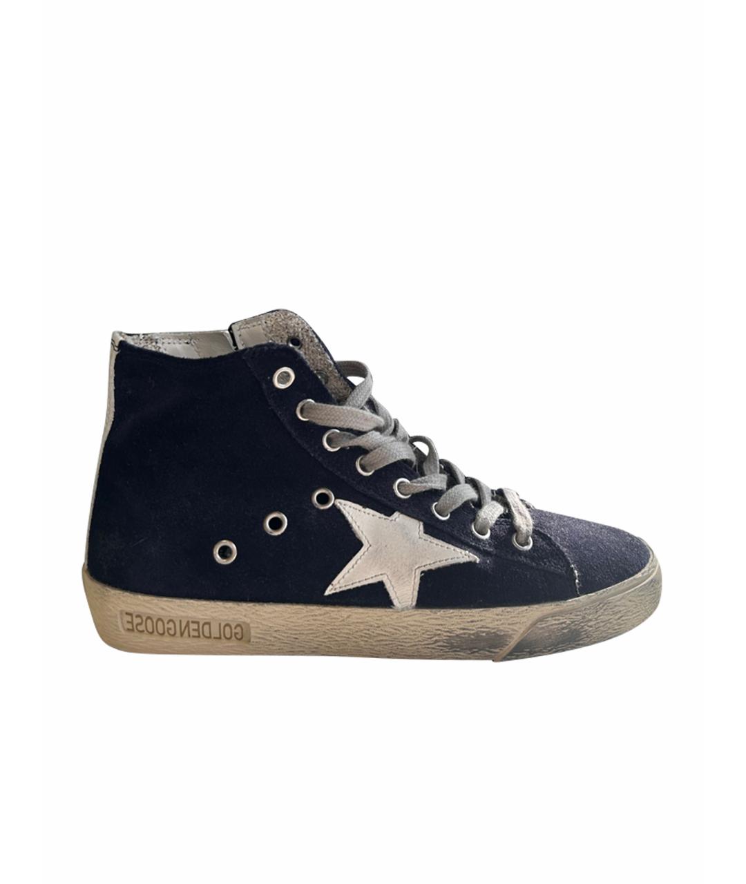GOLDEN GOOSE Синие замшевые кеды, фото 1