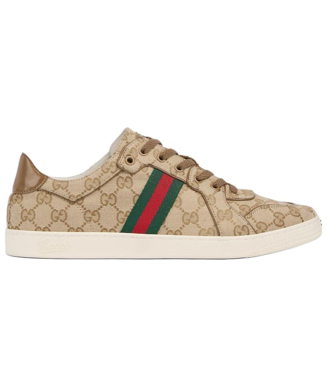 GUCCI Коричневые низкие кроссовки / кеды, фото 1