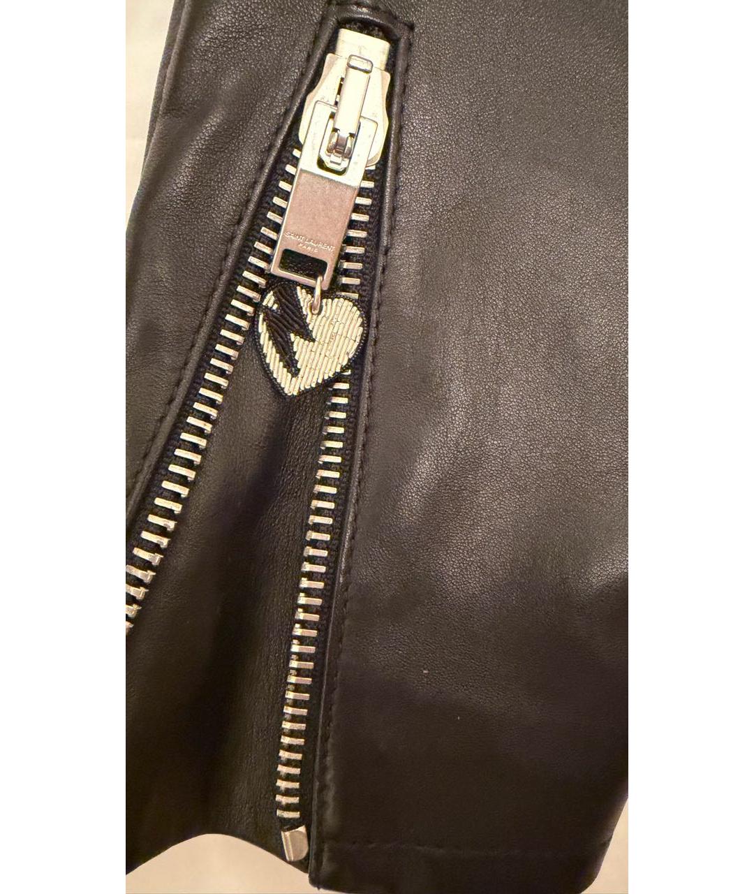 SAINT LAURENT Черная кожаная куртка, фото 5