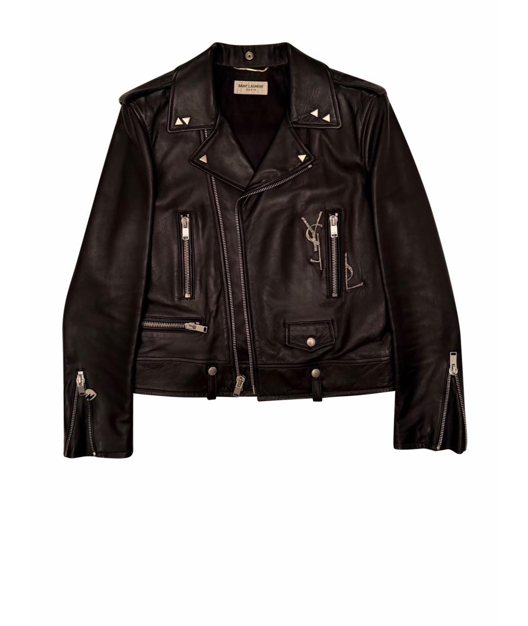 SAINT LAURENT Черная кожаная куртка, фото 1