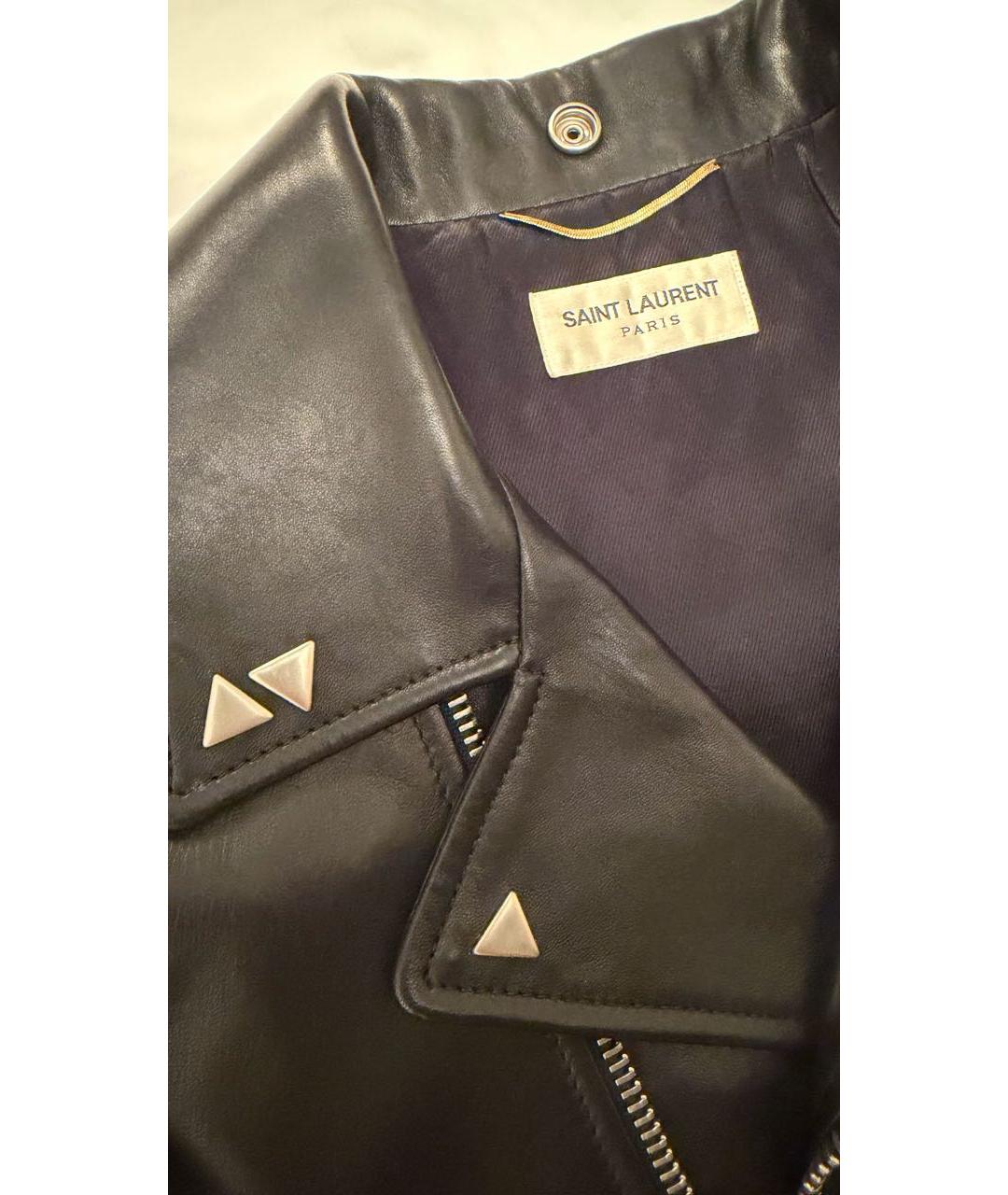 SAINT LAURENT Черная кожаная куртка, фото 8