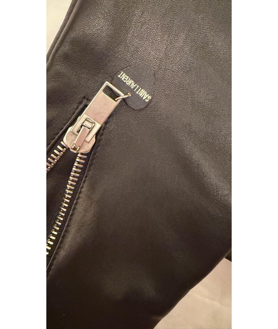 SAINT LAURENT Черная кожаная куртка, фото 6