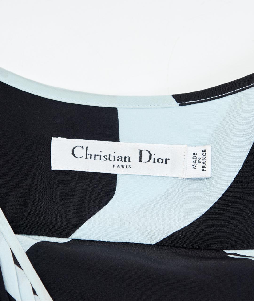 CHRISTIAN DIOR Голубой шелковый костюм с юбками, фото 5