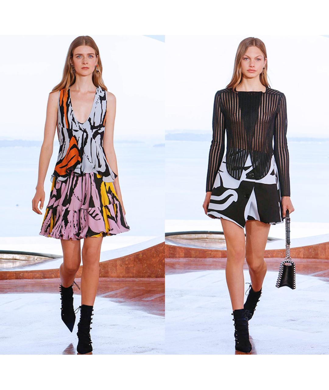 CHRISTIAN DIOR Голубой шелковый костюм с юбками, фото 3