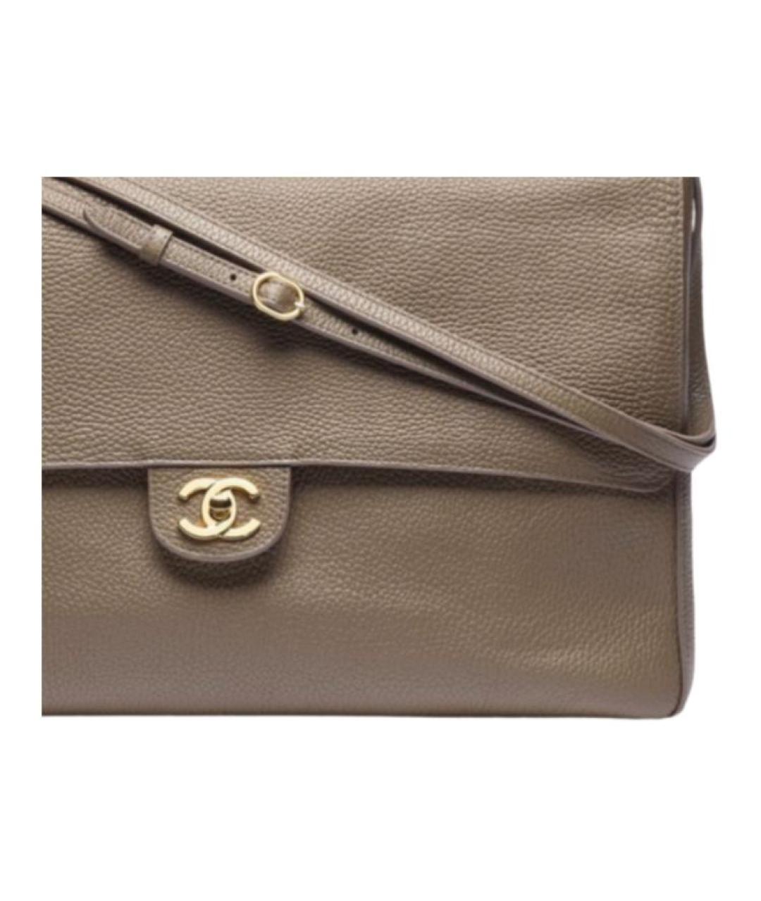 CHANEL Коричневая кожаная сумка через плечо, фото 2