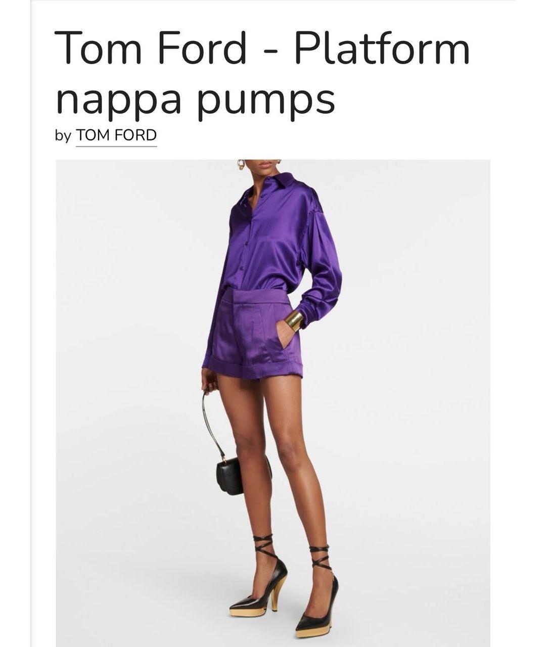 TOM FORD Черные кожаные туфли, фото 3
