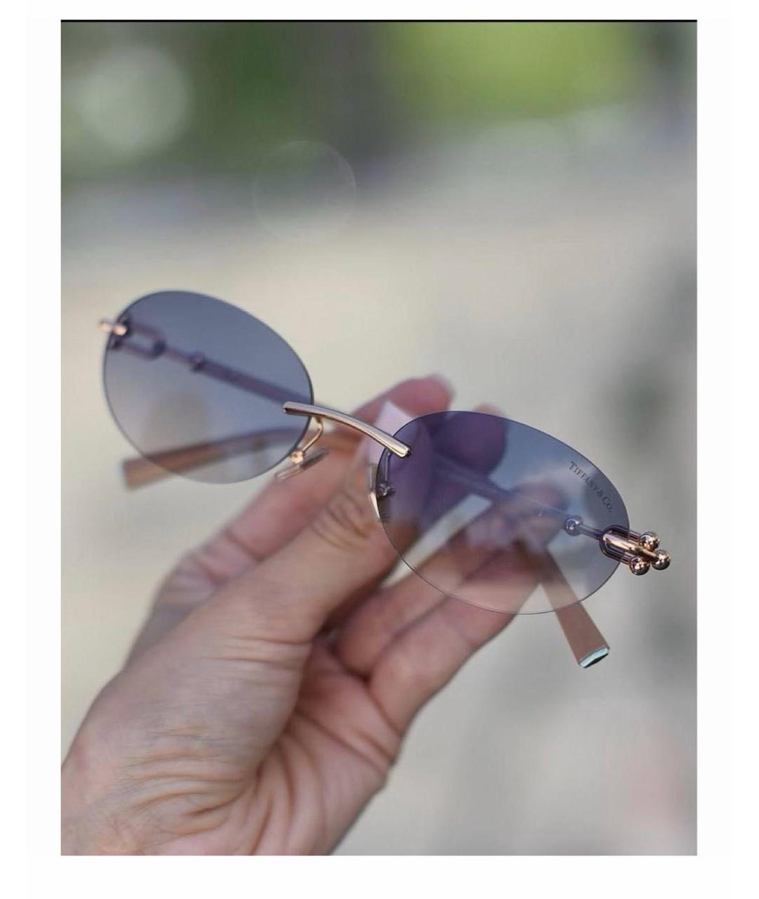 TIFFANY&CO Фиолетовые металлические солнцезащитные очки, фото 7