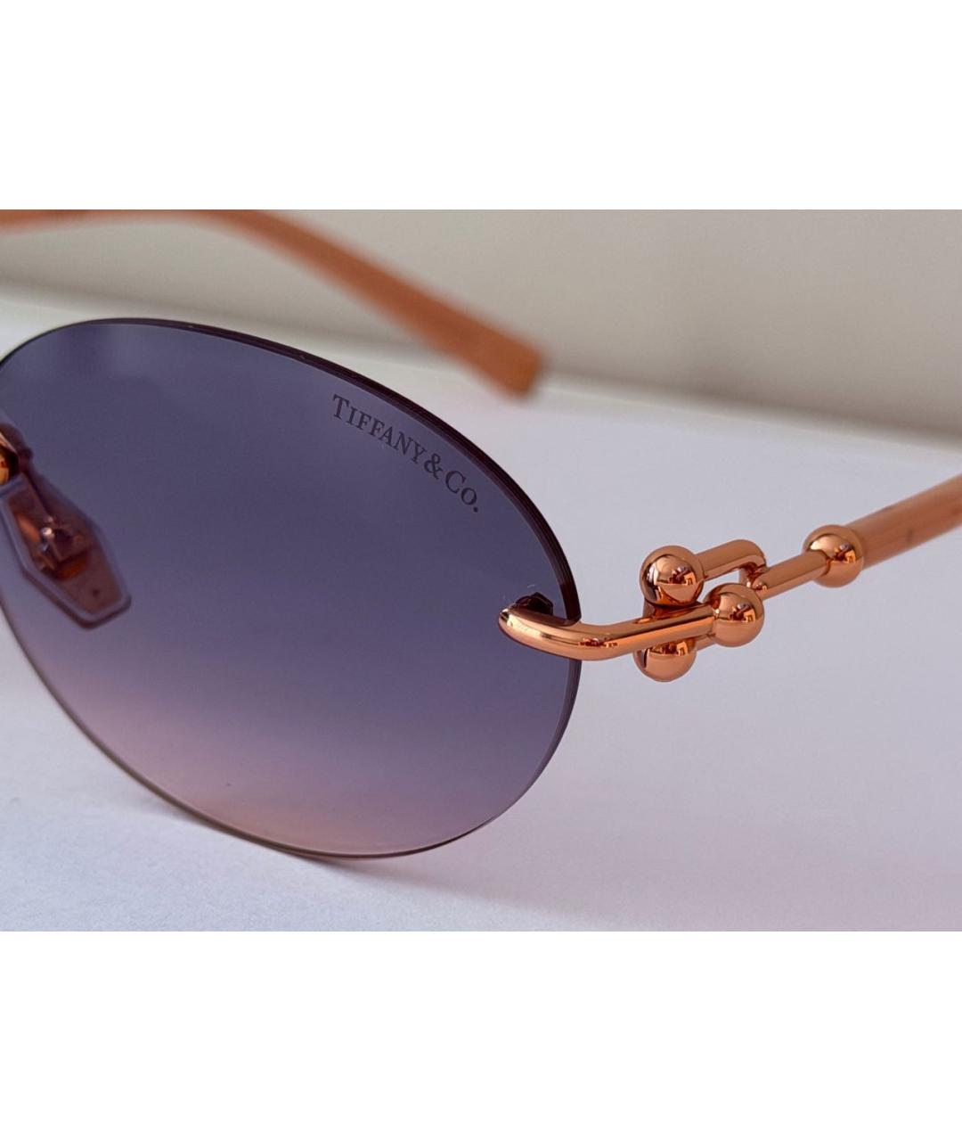 TIFFANY&CO Фиолетовые металлические солнцезащитные очки, фото 3