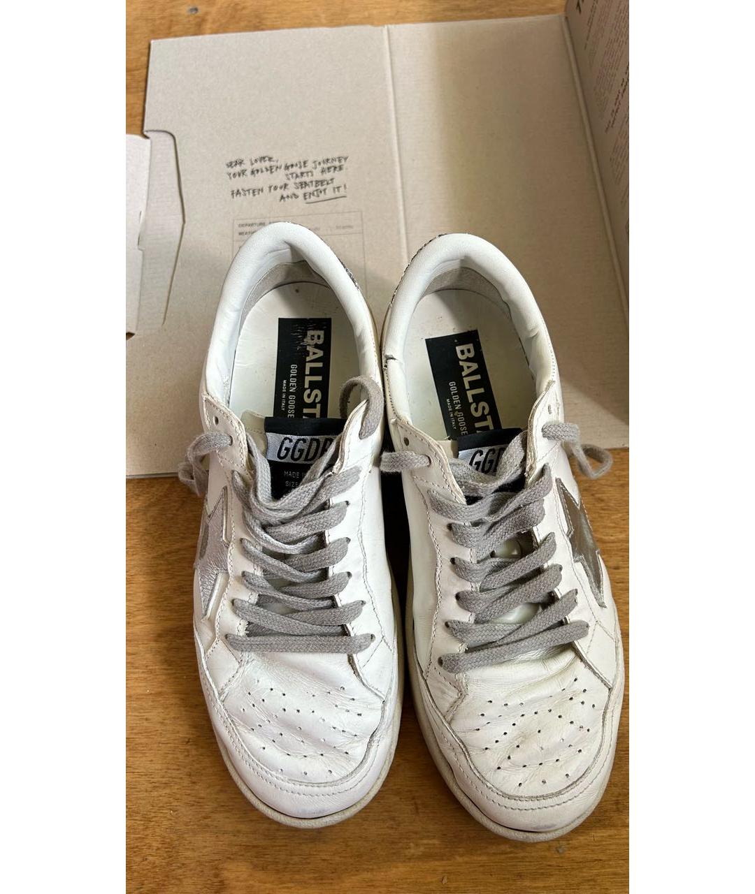 GOLDEN GOOSE Белые кожаные кеды, фото 3