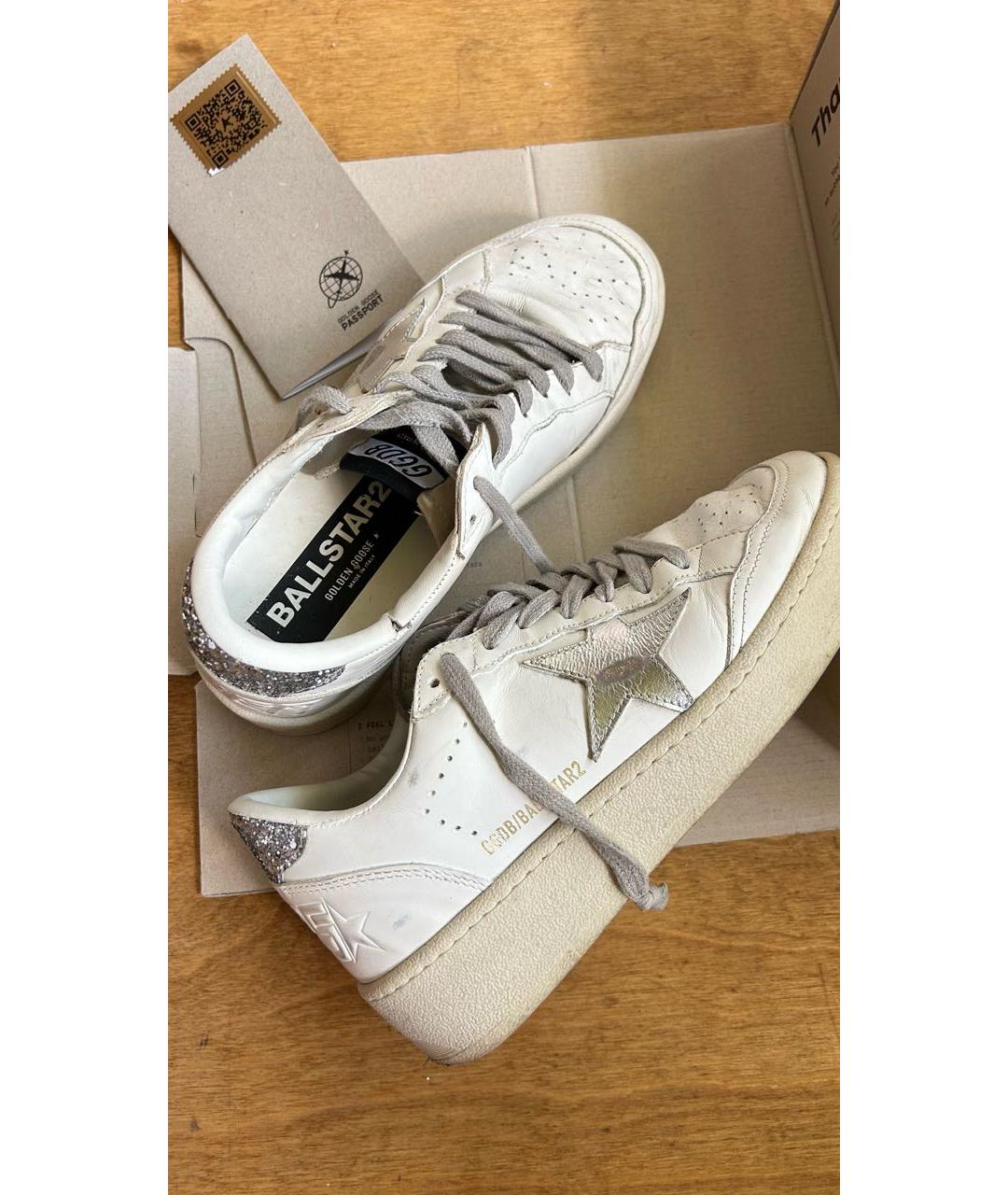 GOLDEN GOOSE Белые кожаные кеды, фото 2