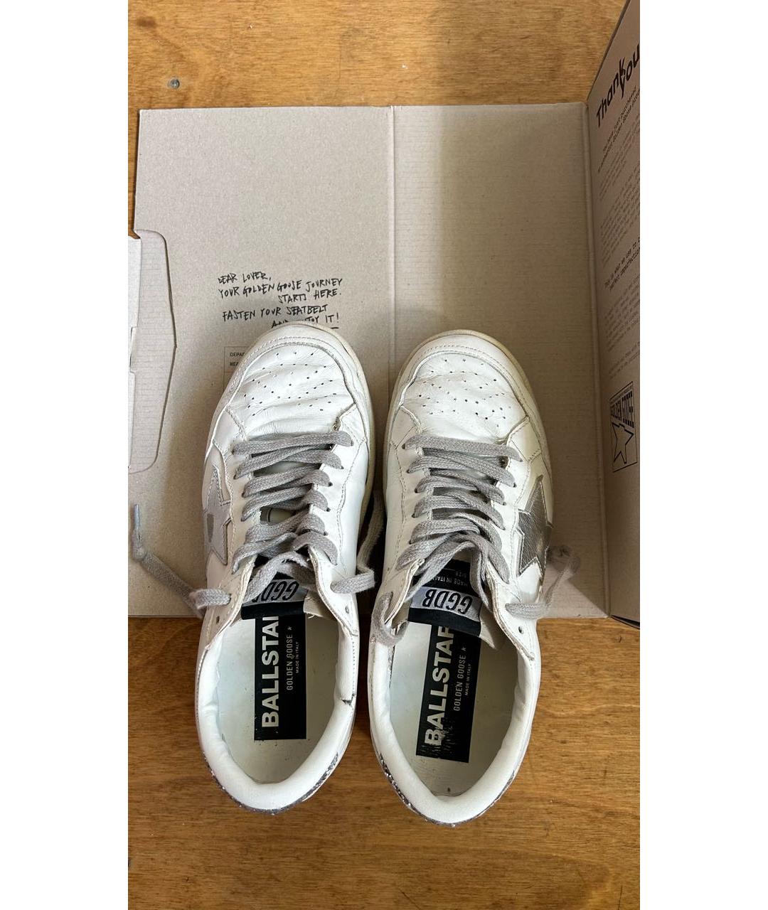 GOLDEN GOOSE Белые кожаные кеды, фото 4