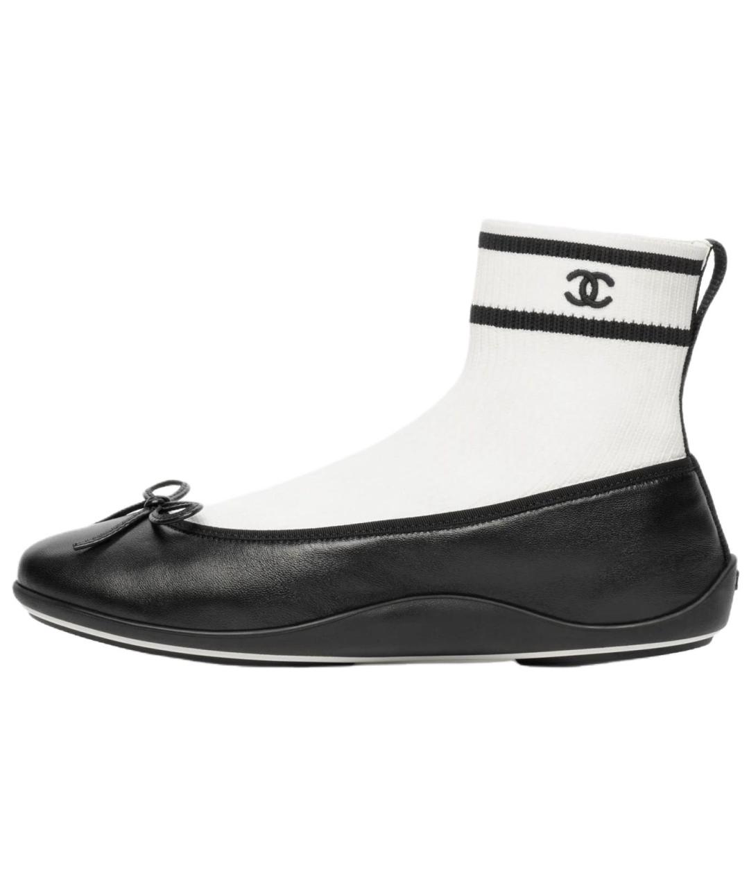 CHANEL Черные кожаные кроссовки, фото 2