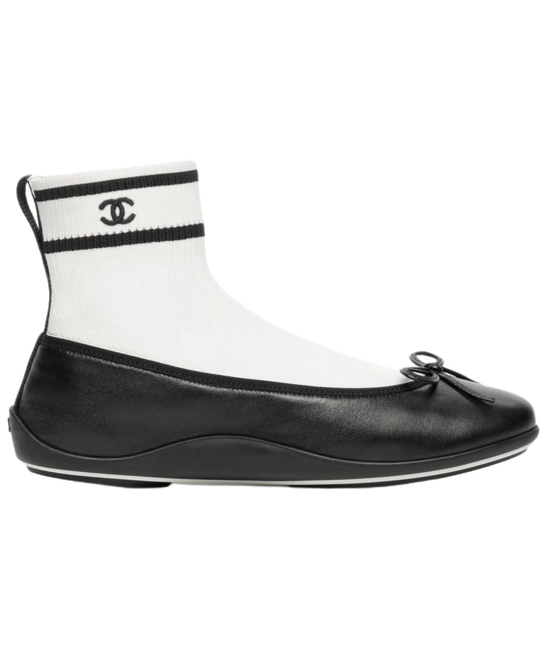 CHANEL Черные кожаные кроссовки, фото 1