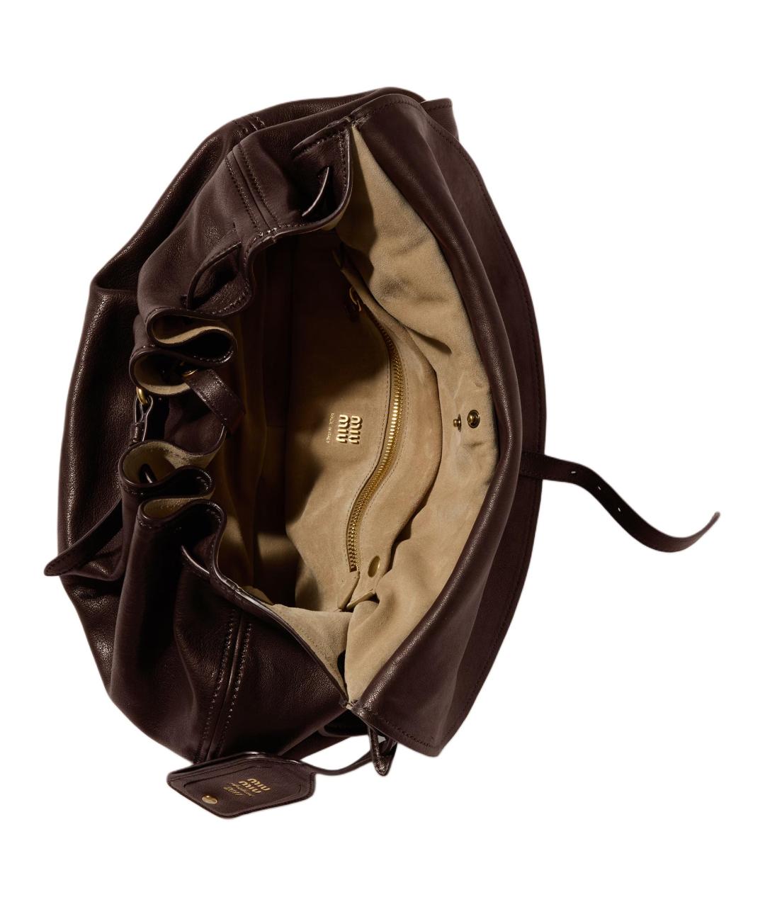 MIU MIU Коричневая кожаная сумка тоут, фото 4