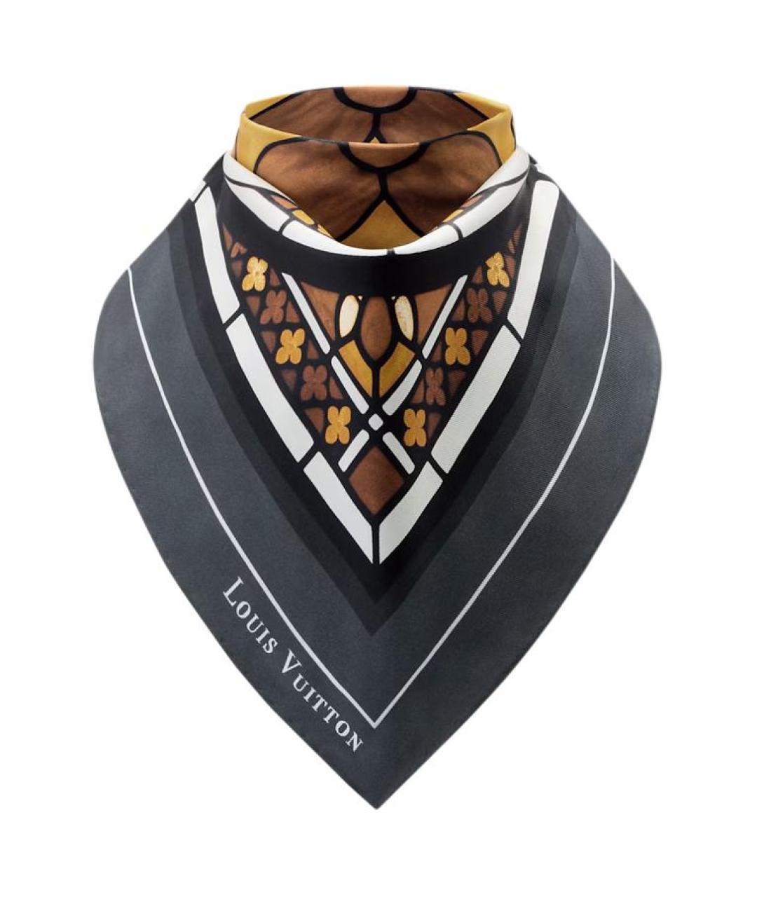 LOUIS VUITTON Черный шарф, фото 2