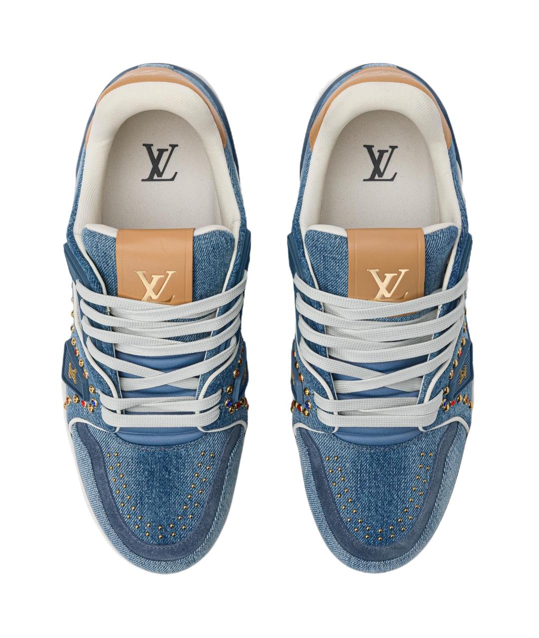 LOUIS VUITTON Синие текстильные кроссовки, фото 4