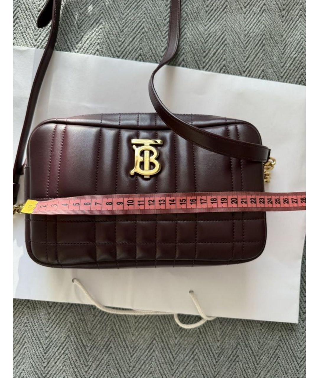 BURBERRY Бордовая кожаная сумка через плечо, фото 5