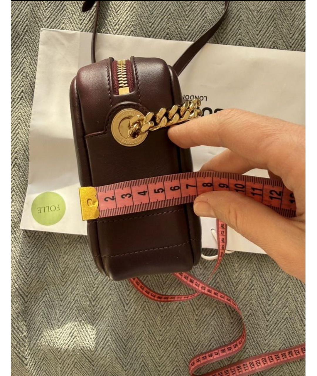 BURBERRY Бордовая кожаная сумка через плечо, фото 3
