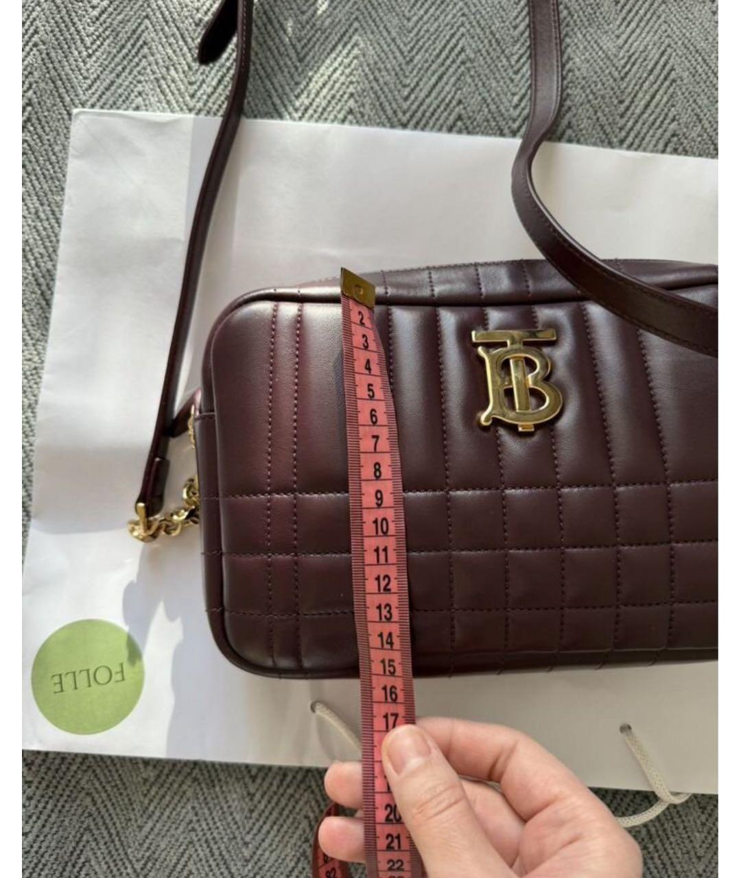 BURBERRY Бордовая кожаная сумка через плечо, фото 4