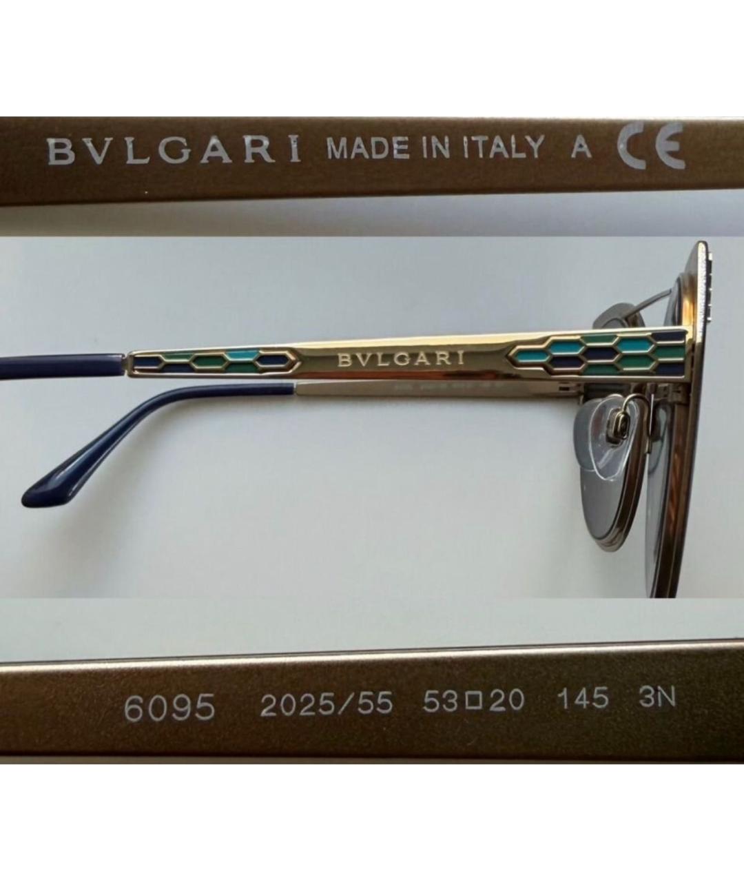 BVLGARI Темно-синие металлические солнцезащитные очки, фото 7