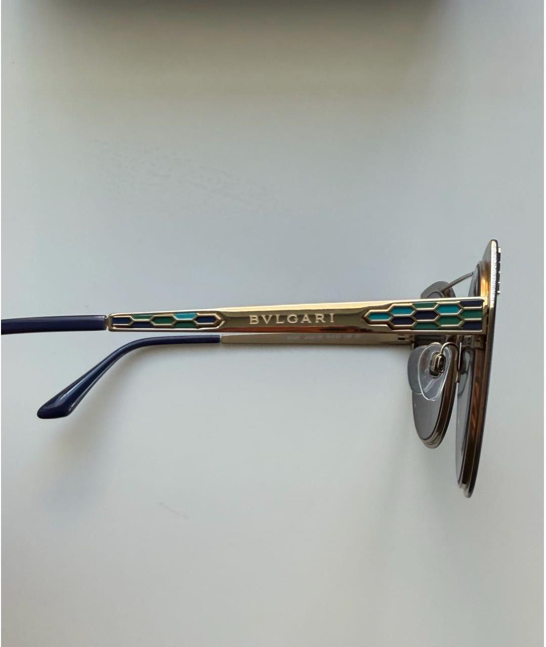 BVLGARI Темно-синие металлические солнцезащитные очки, фото 3