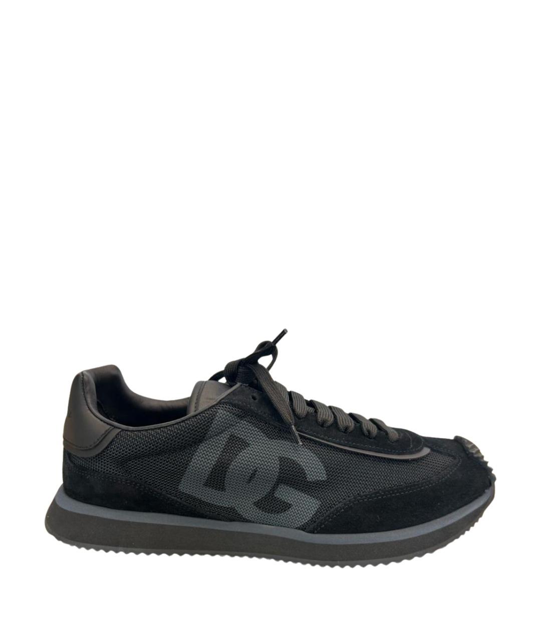 DOLCE&GABBANA Черные замшевые низкие кроссовки / кеды, фото 1