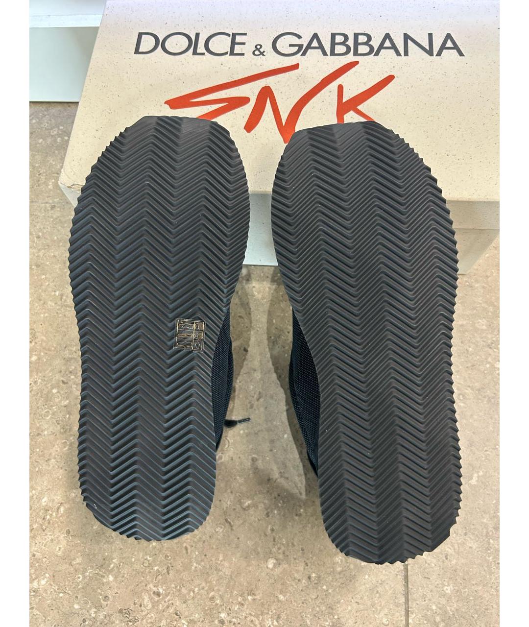 DOLCE&GABBANA Черные замшевые низкие кроссовки / кеды, фото 7