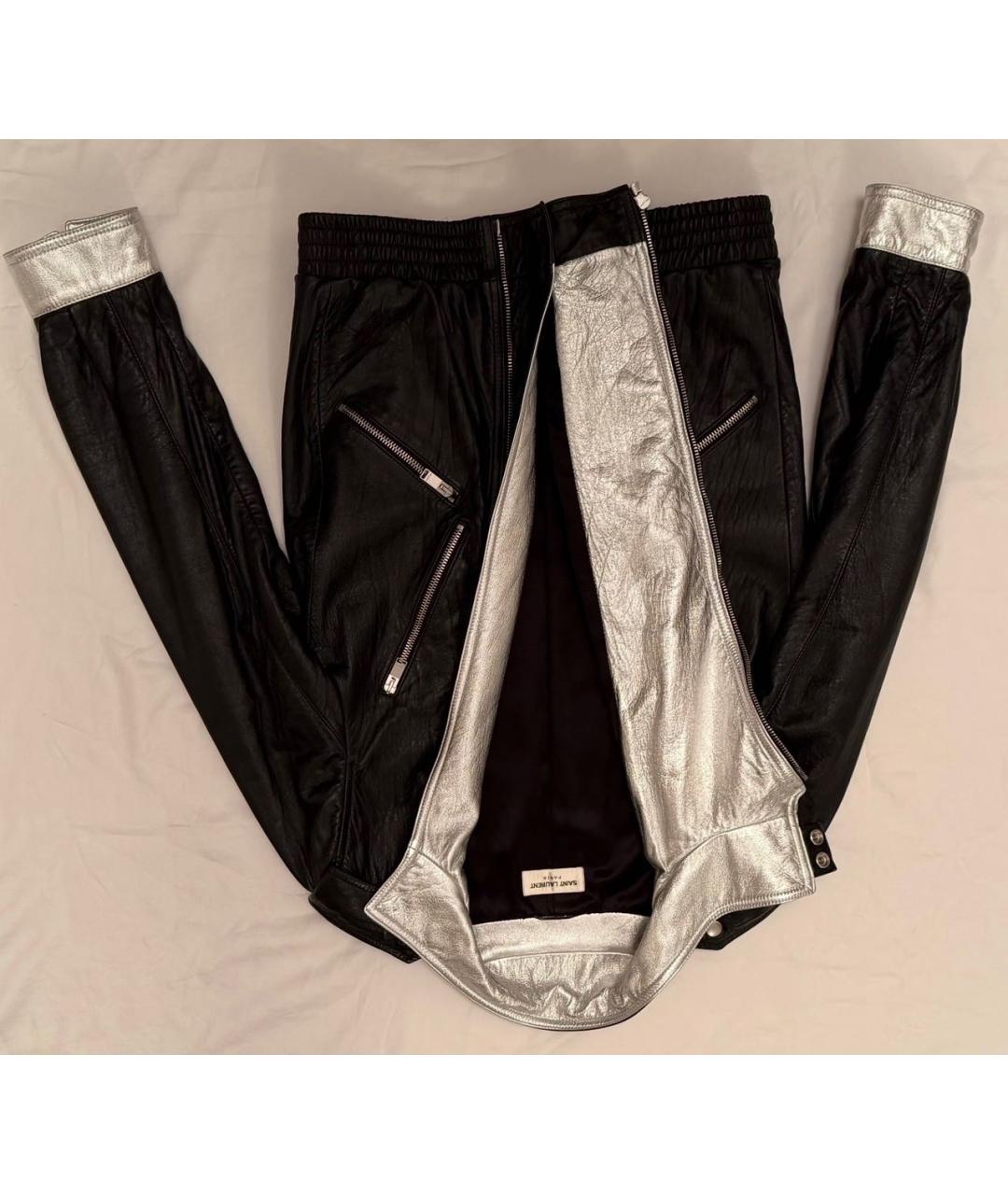 SAINT LAURENT Черная кожаная куртка, фото 4