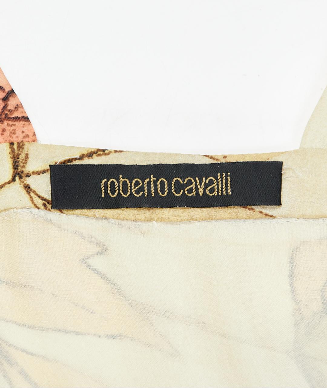 ROBERTO CAVALLI Желтое шелковое коктейльное платье, фото 4