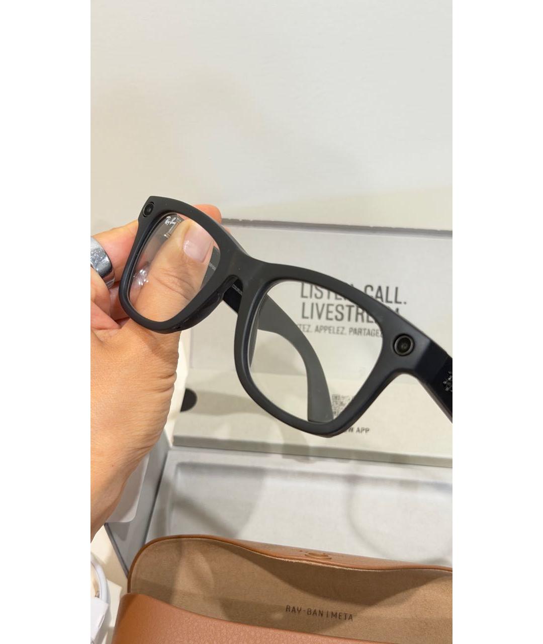 RAY BAN Черные пластиковые солнцезащитные очки, фото 7