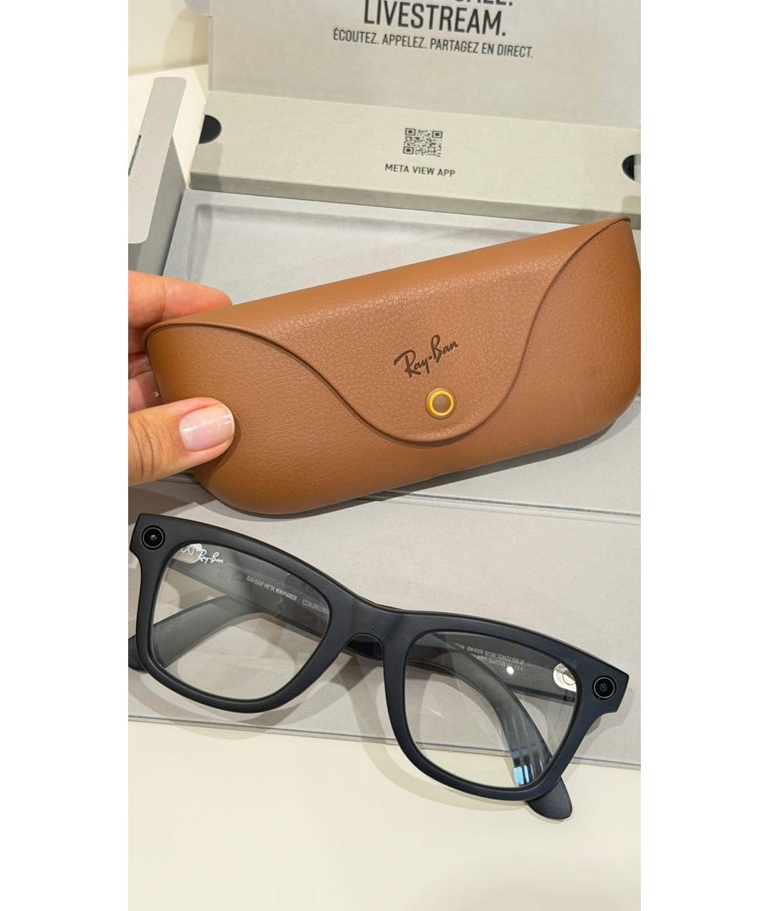 RAY BAN Черные пластиковые солнцезащитные очки, фото 6