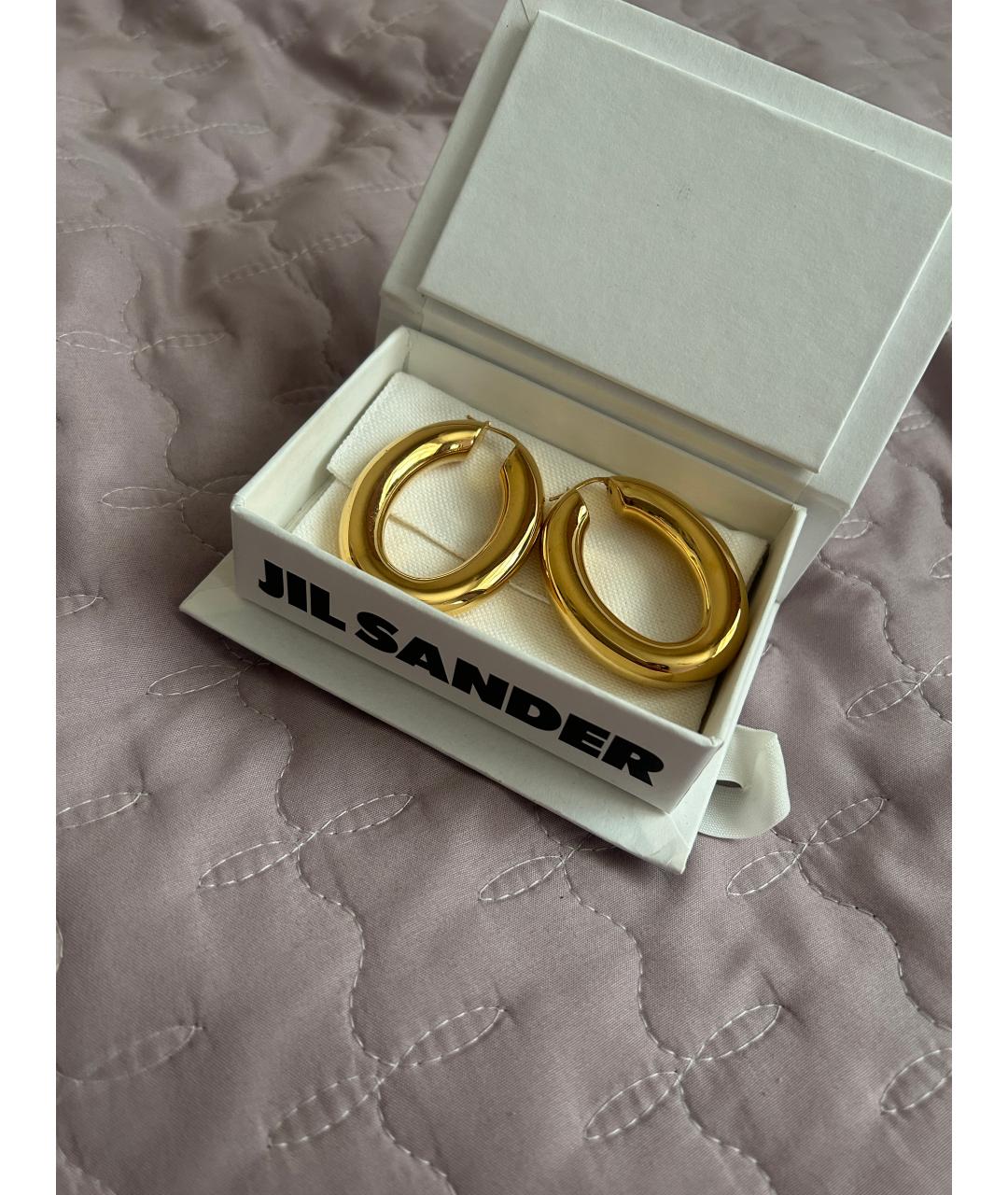 JIL SANDER Золотые латунные серьги, фото 2