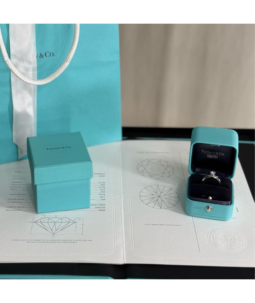 TIFFANY&CO Белое платиновое кольцо, фото 4