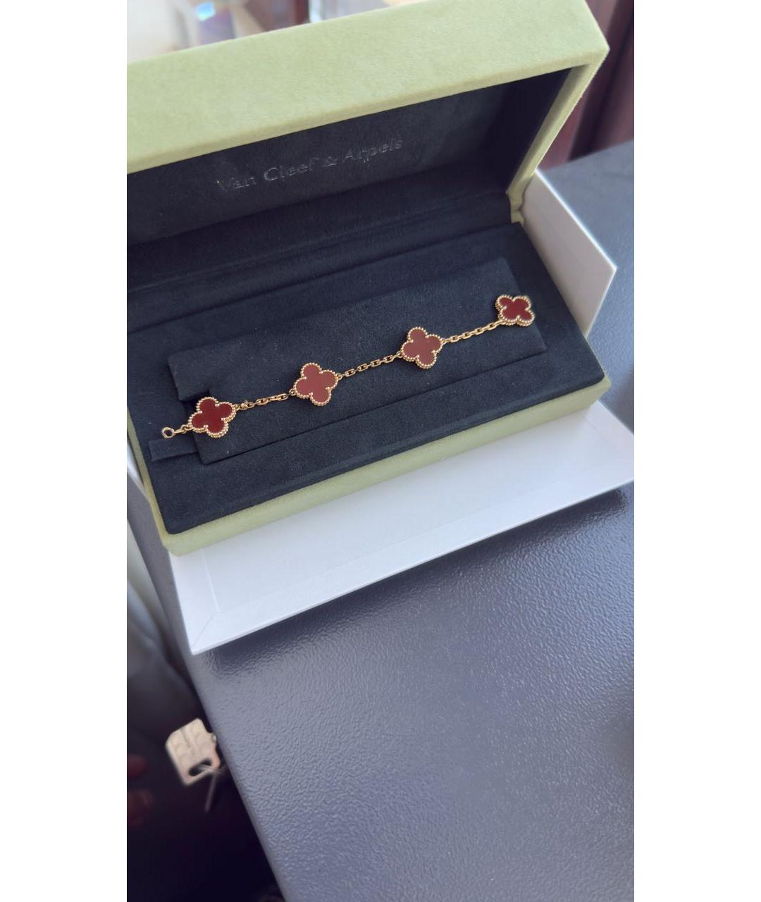 VAN CLEEF & ARPELS Бордовый браслет из желтого золота, фото 2
