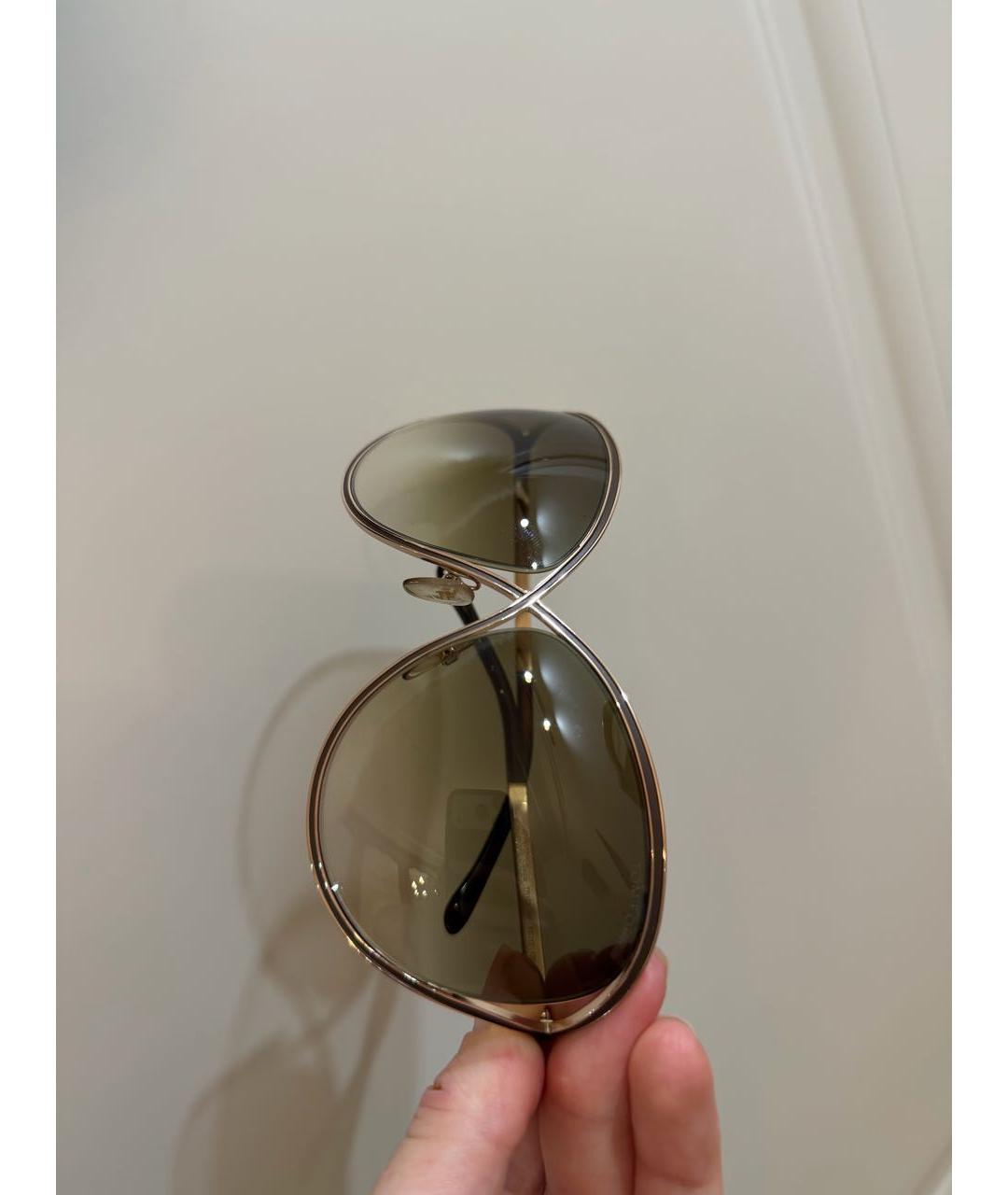 TOM FORD Золотые металлические солнцезащитные очки, фото 3