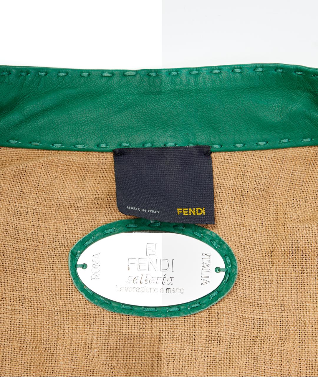 FENDI Зеленая кожаная куртка, фото 3