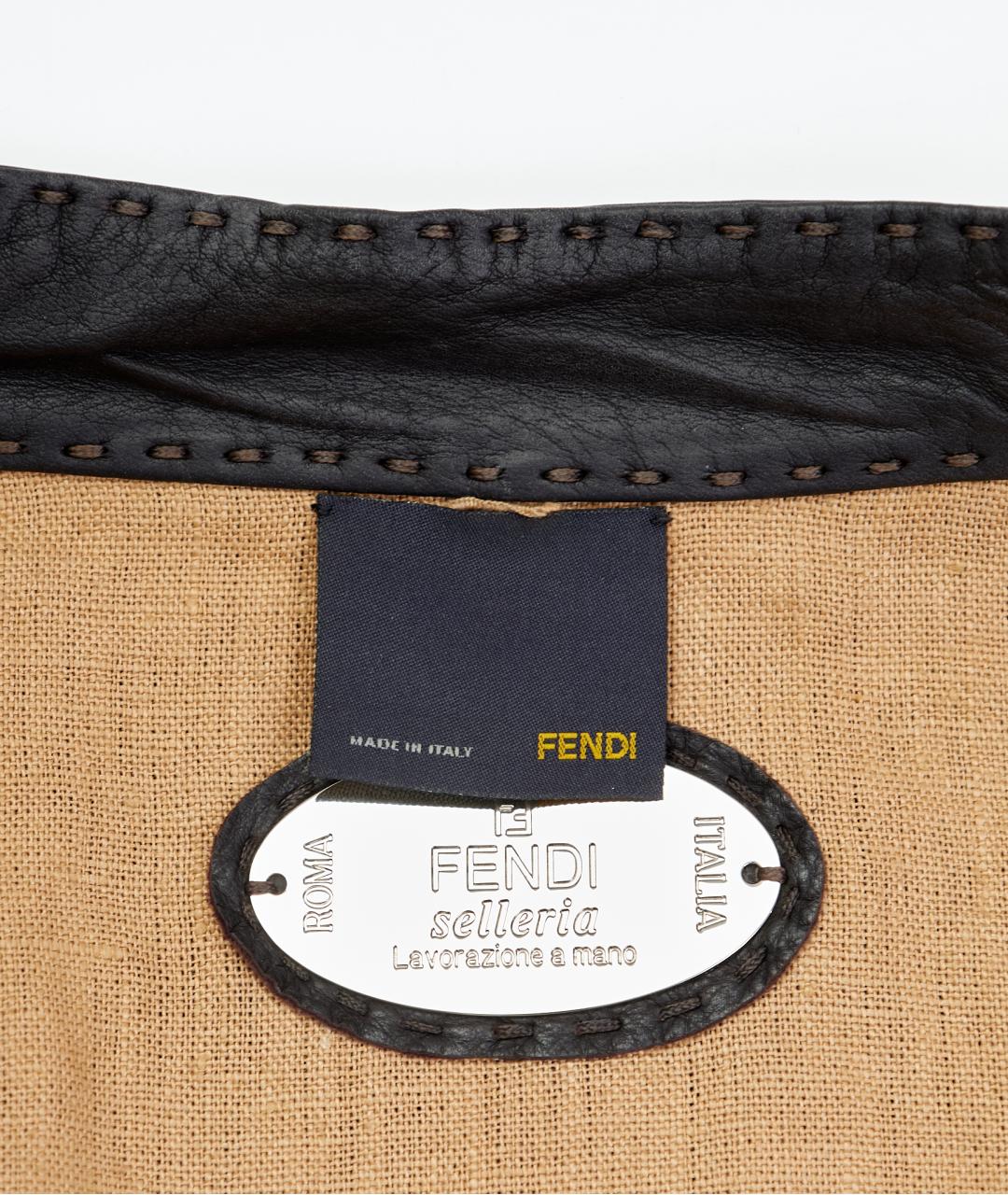 FENDI Коричневая кожаная куртка, фото 3