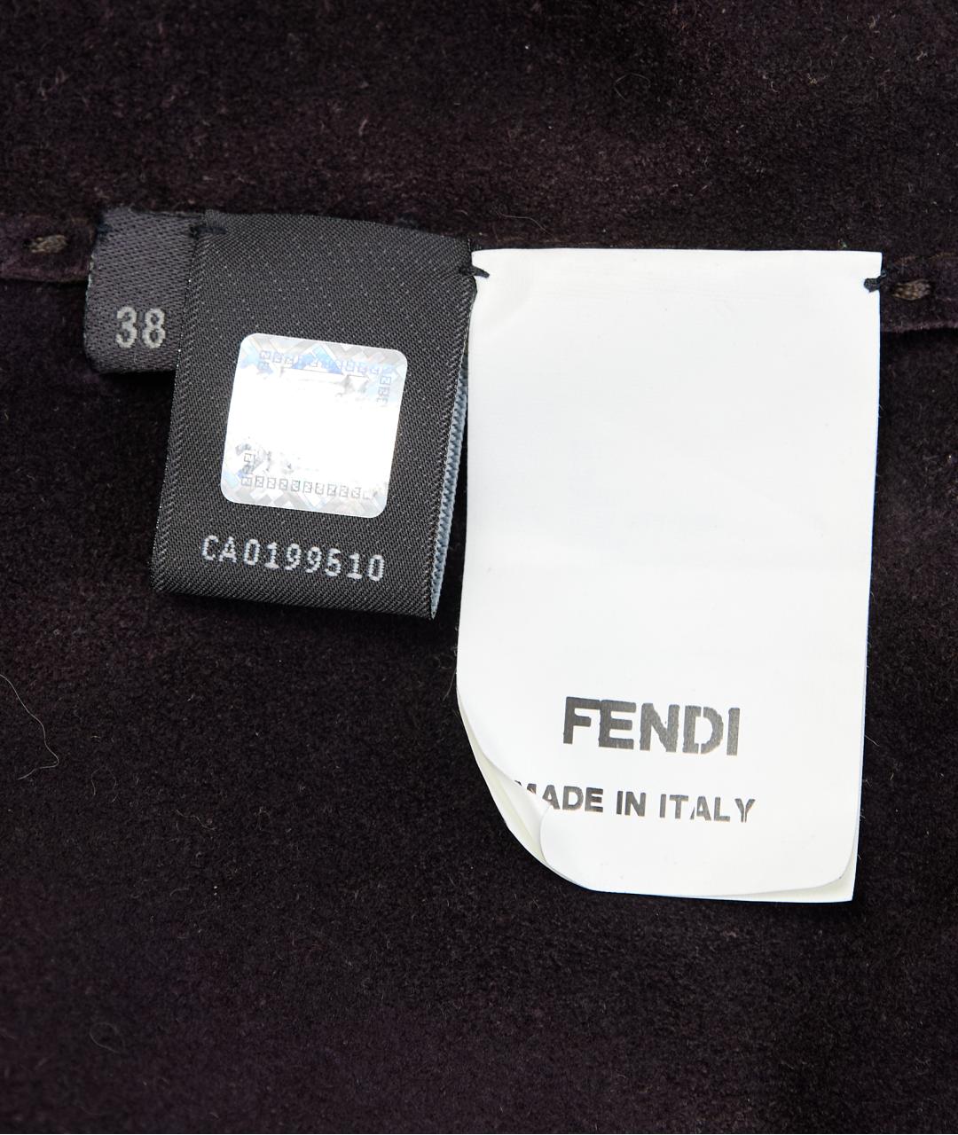 FENDI Коричневая кожаная куртка, фото 4
