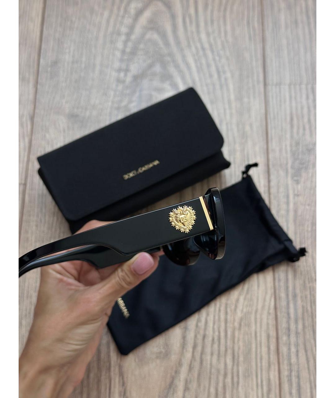 DOLCE&GABBANA Черные пластиковые солнцезащитные очки, фото 8