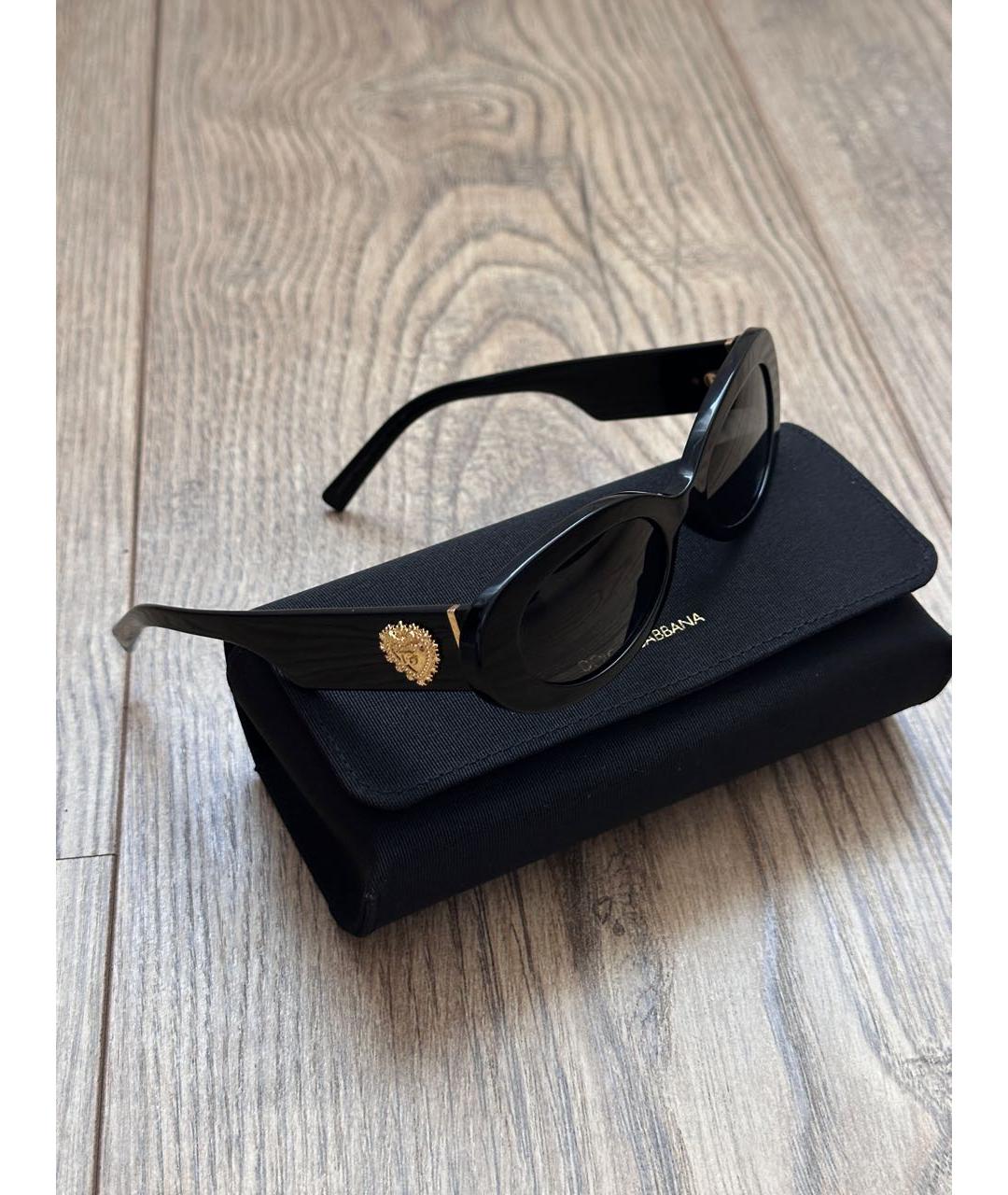 DOLCE&GABBANA Черные пластиковые солнцезащитные очки, фото 2