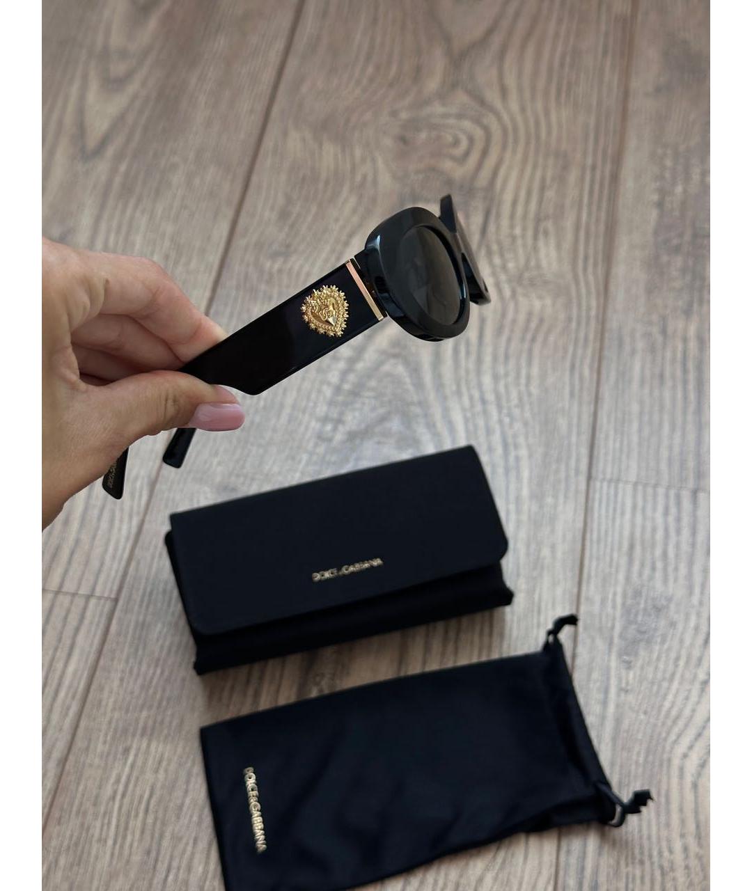 DOLCE&GABBANA Черные пластиковые солнцезащитные очки, фото 4