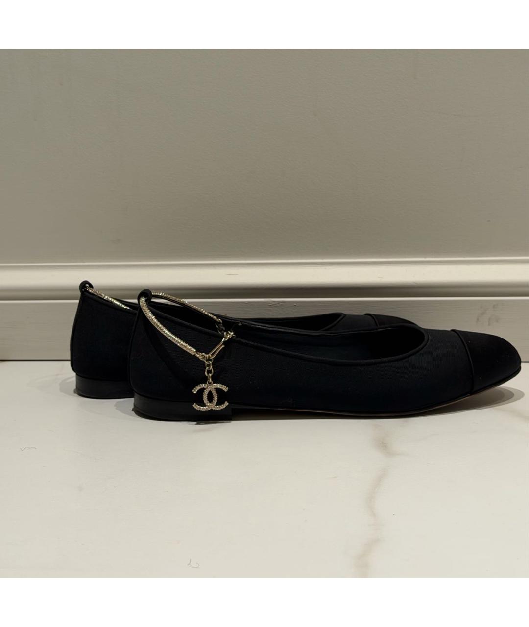 CHANEL Черные текстильные балетки, фото 7