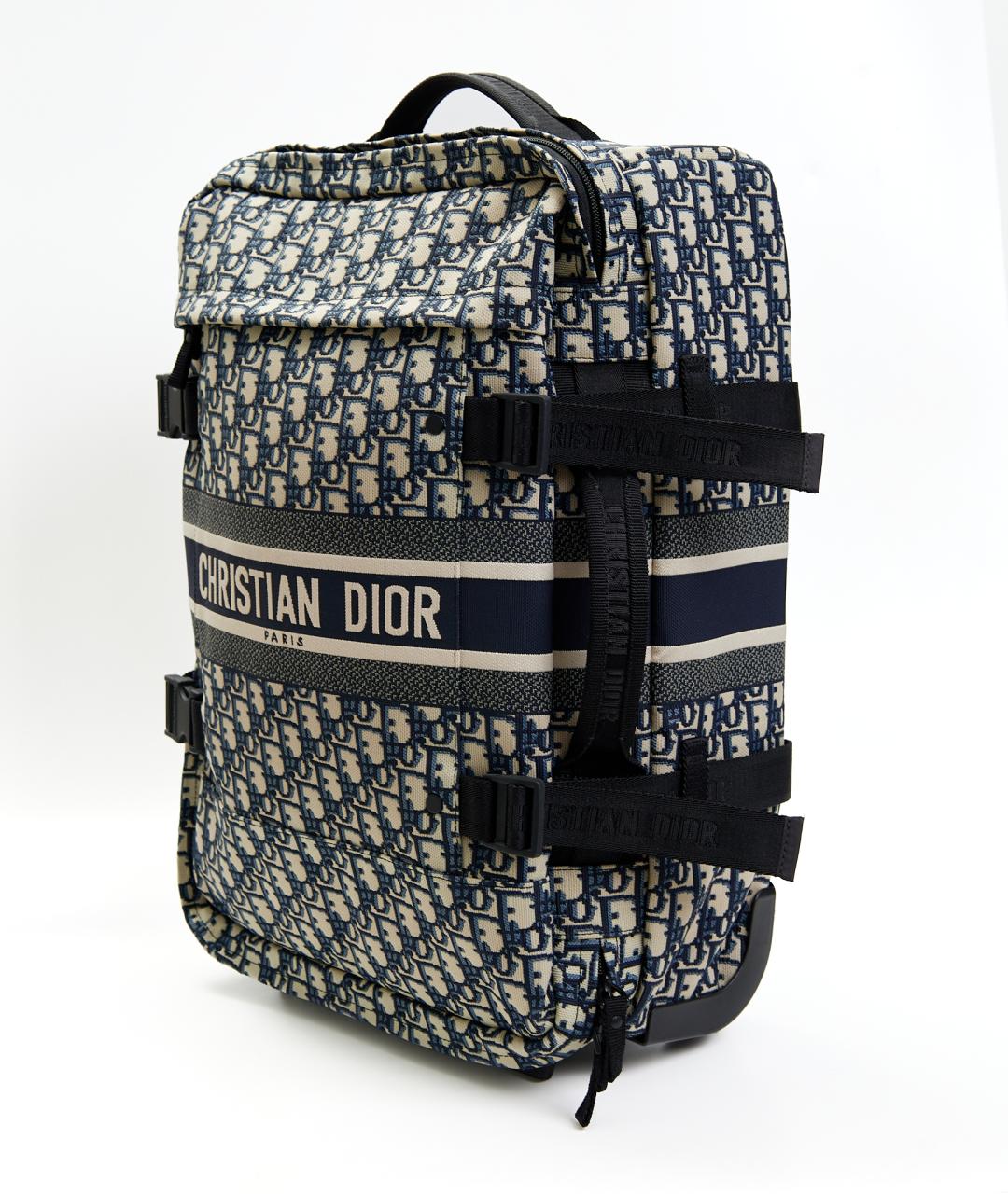 CHRISTIAN DIOR Синий тканевый чемодан, фото 2