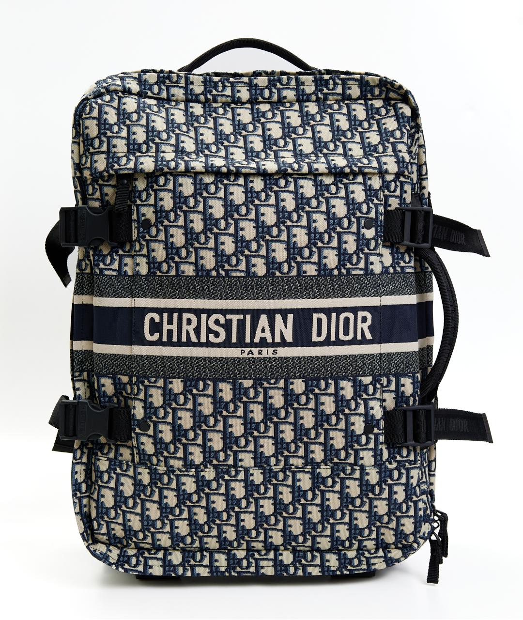 CHRISTIAN DIOR Синий тканевый чемодан, фото 8