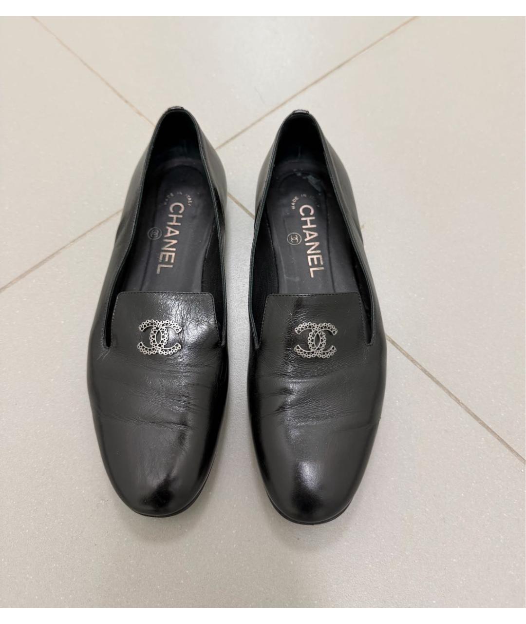 CHANEL Черные кожаные лоферы, фото 2