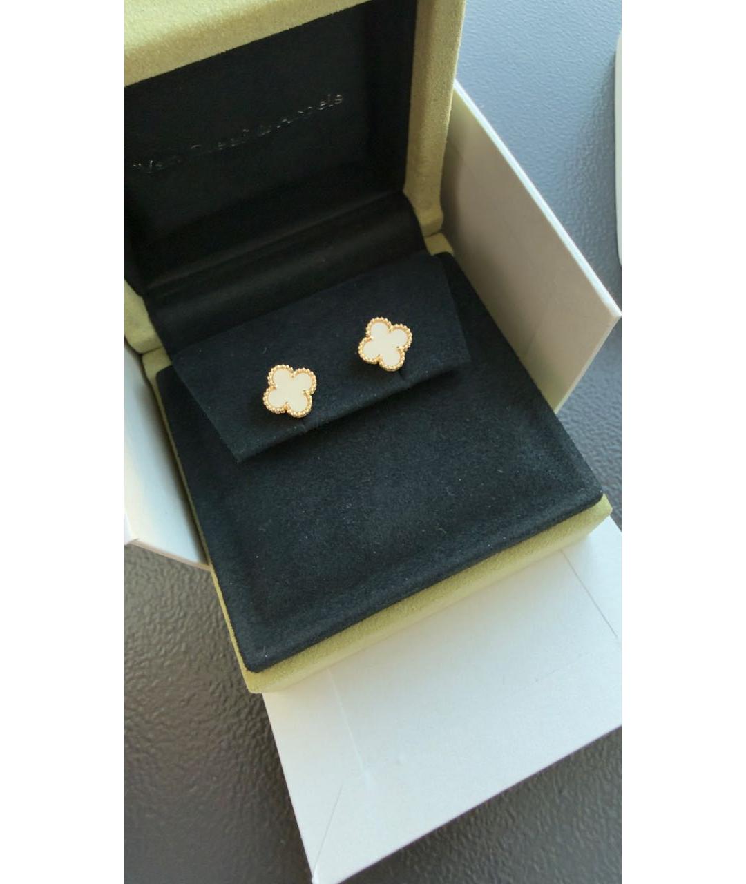 VAN CLEEF & ARPELS Белые серьги из желтого золота, фото 4
