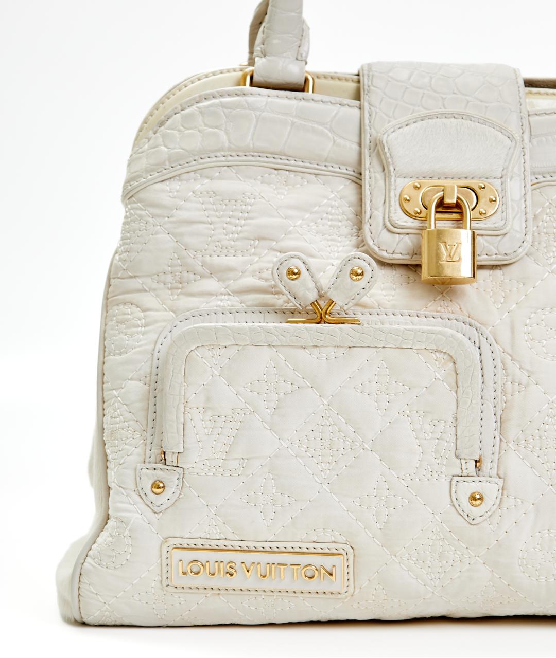 LOUIS VUITTON Белая кожаная сумка с короткими ручками, фото 2