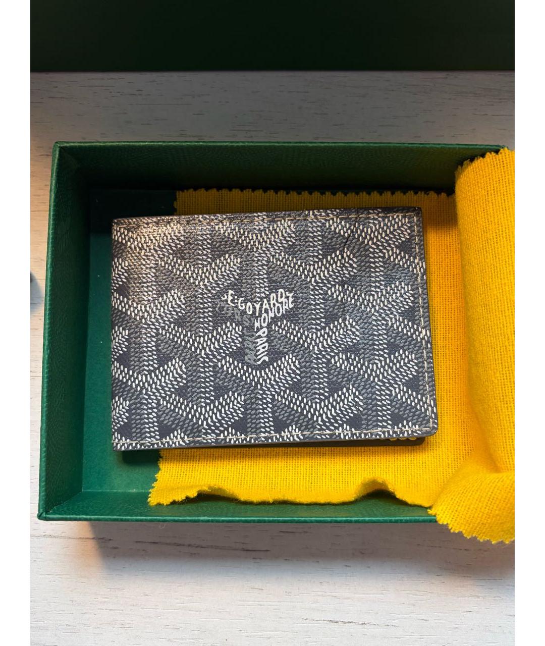 GOYARD Серый кожаный кошелек, фото 5